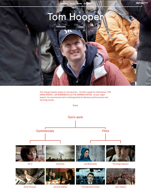 Infinity director page